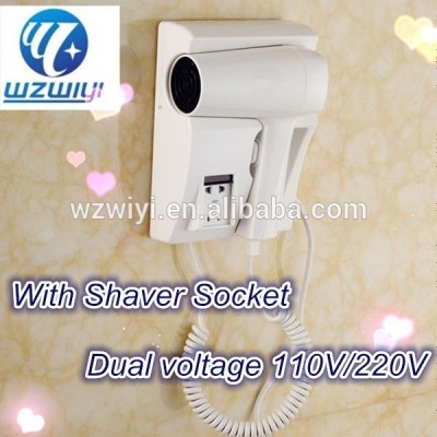 Professional wall mounted hairdryer 1200W hot air brush hair dryer with 110v and 220v